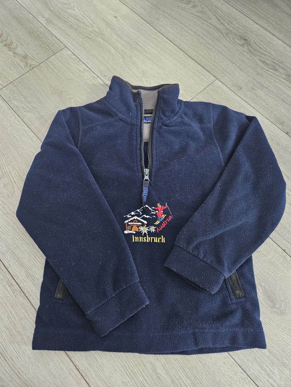 GWS Kids Innsbruck Austria Vintage Embroidered Ski Fleece Pullover Size 104 ⛷️🇦